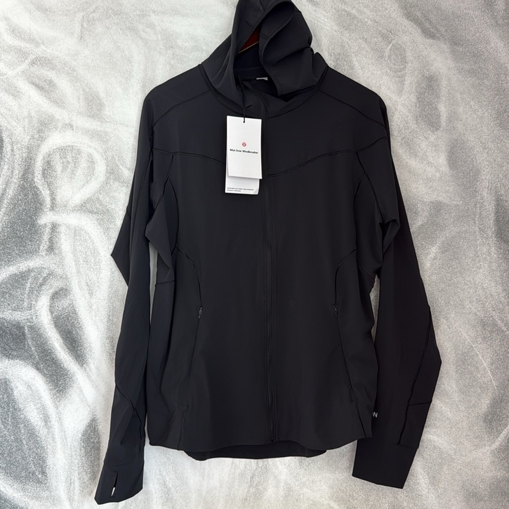 Lululemon Mist Over Windbreaker Black jacket size 6 NWT